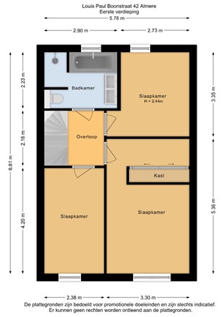 Floorplan - Louis Paul Boonstraat 42, 1321 KC Almere